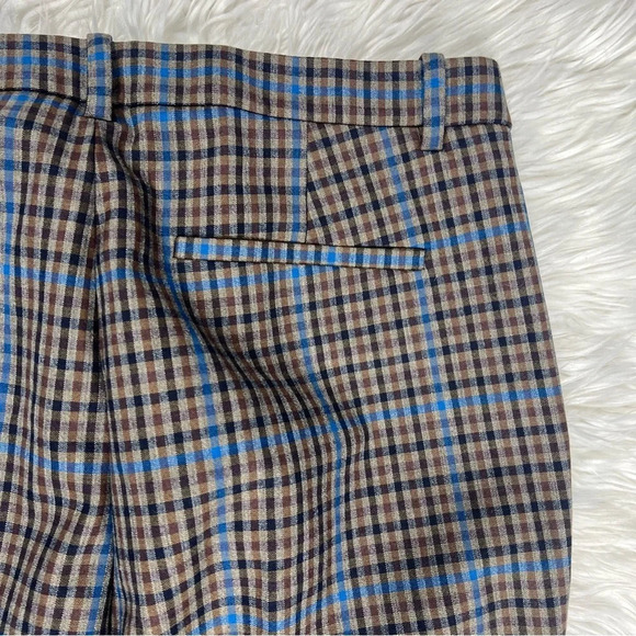 NWOT Theory Treeca Plaid Wool-Blend Pants Khaki Multi Dawson Portland Women’s 6 - Picture 10 of 12